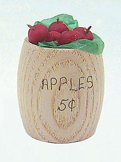 Dollhouse Miniature Barrel Of Apples